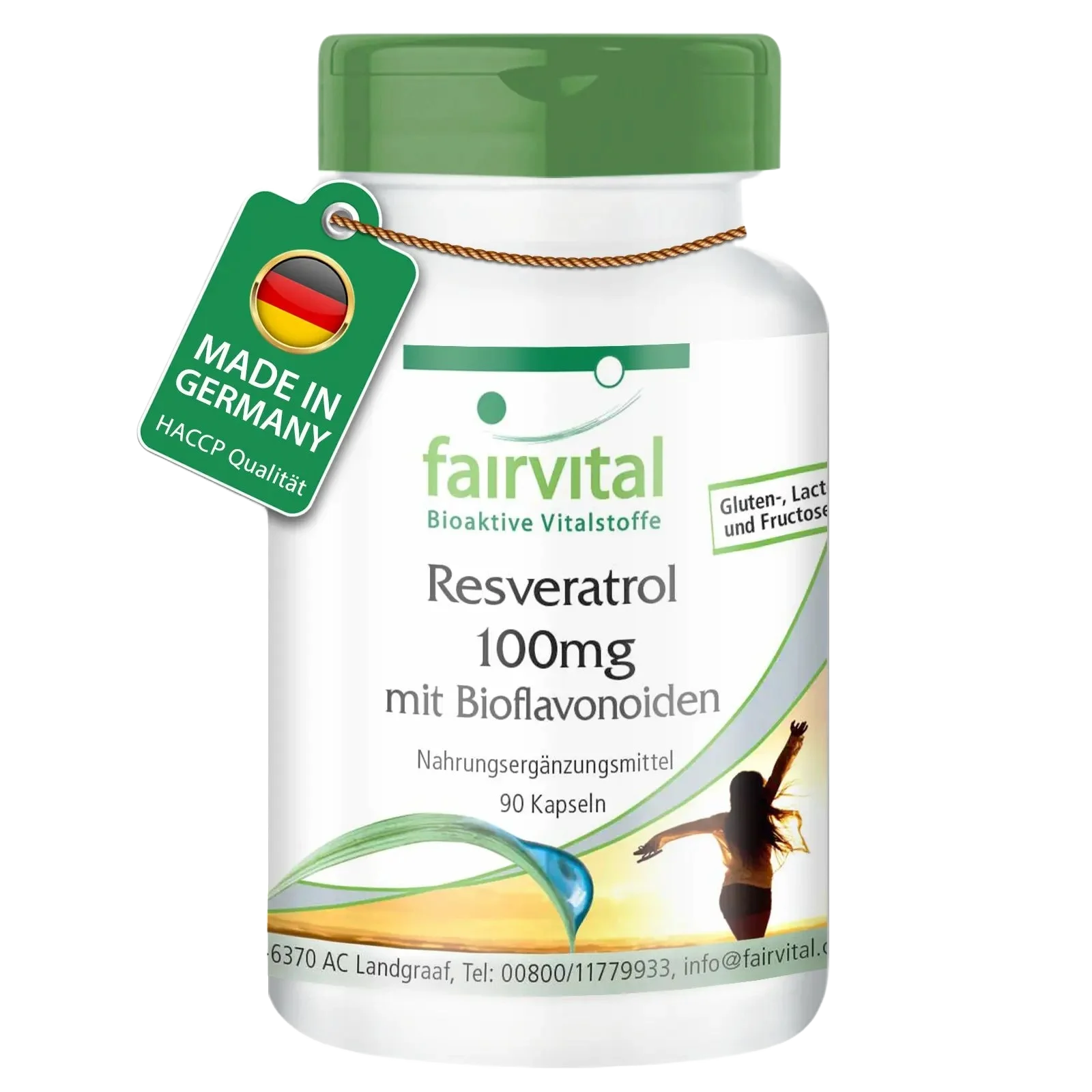 Resveratrol 100mg mit Bioflavonoiden - 90 Kapseln - Hochdosiert und Vegan | Fairvital