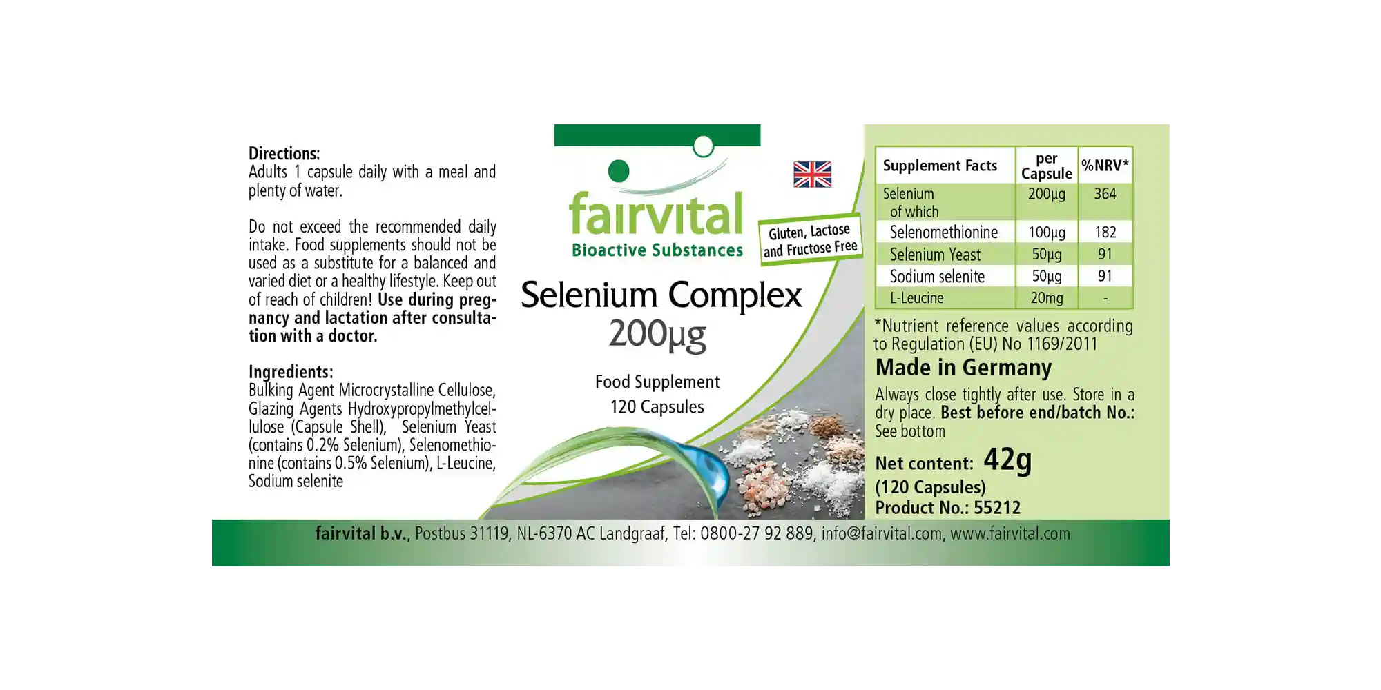 Selen Komplex 200µg - 120 Kapseln - für Immunsystem, Schilddrüse uvm. - Hochdosiert und Vegan | Fairvital