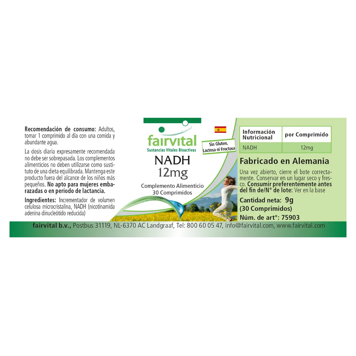 NADH 12mg - 30 Tabletten - Coenzym 1 - Hochdosiert und Vegan | Fairvital
