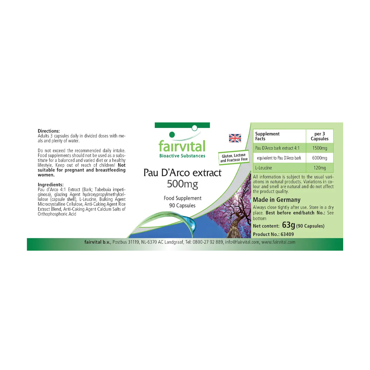Pau D’Arco Lapacho Extrakt - 90 Kapseln - Hochdosiert und Vegan | Fairvital
