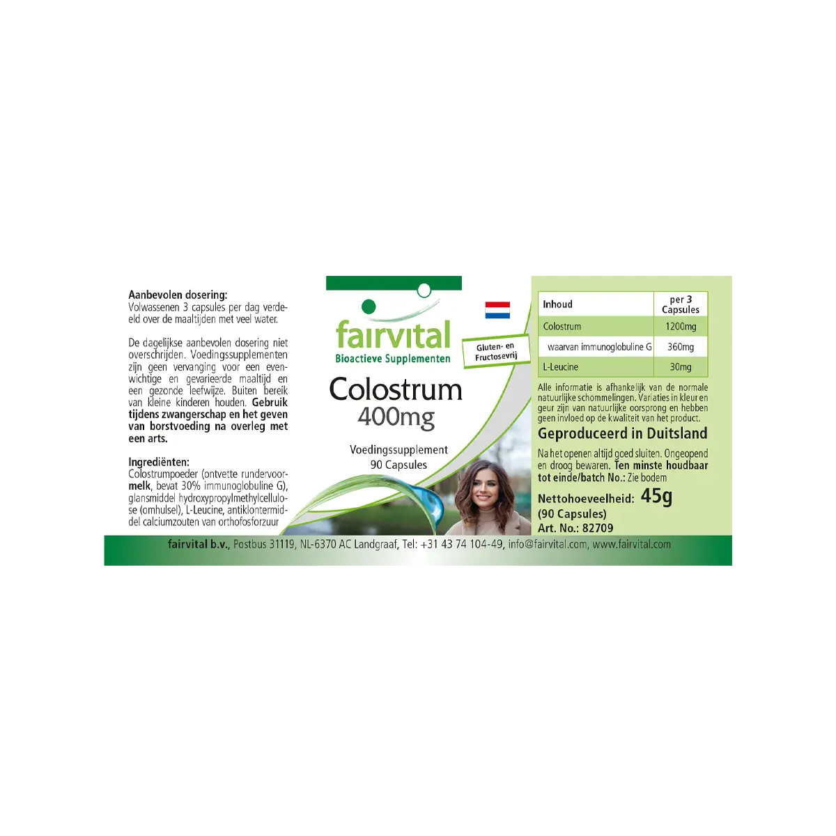 Colostrum 400mg - 90 Kapseln - 30% Immunglobuline - Hochdosiert | Fairvital