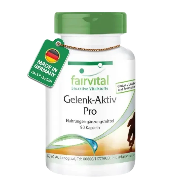 Gelenk-Aktiv Pro - 90 Kapseln - mit Chondrotinsulfat, MSM, Hyaluronsäure, Astaxanthin - Hochdosiert | Fairvital Gelenk-Aktiv Pro - 90 Kapseln - mit Chondrotinsulfat, MSM, Hyaluronsäure, Astaxanthin - Hochdosiert | Fairvital