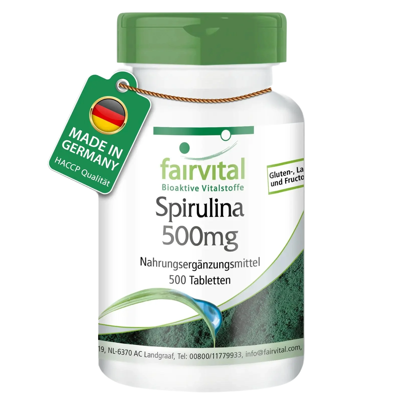Spirulina 500mg - 500 Tabletten - Spirulina platensis - Hochdosiert und Vegan | Fairvital