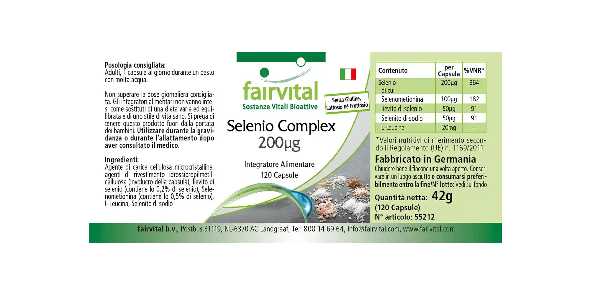 Selen Komplex 200µg - 120 Kapseln - für Immunsystem, Schilddrüse uvm. - Hochdosiert und Vegan | Fairvital