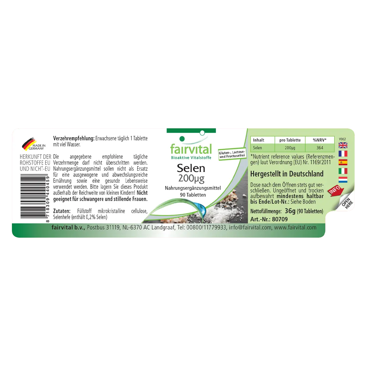 Selen 200µg - 90 Tabletten - für Schilddrüse, Immunsystem, Haare uvm. - Vegan | Fairvital