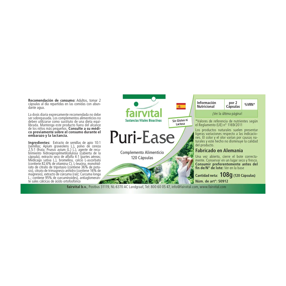 Puri-Ease - 120 Kapseln - mit Selleriesamen, Vitamin C - für Immunsystem, Nervensystem uvm. | Fairvital