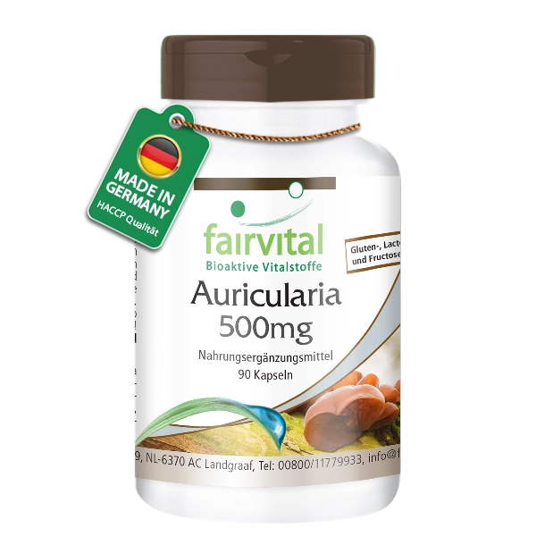 Auricularia 500mg - 90 Kapseln - Hochdosiert und vegan | Fairvital