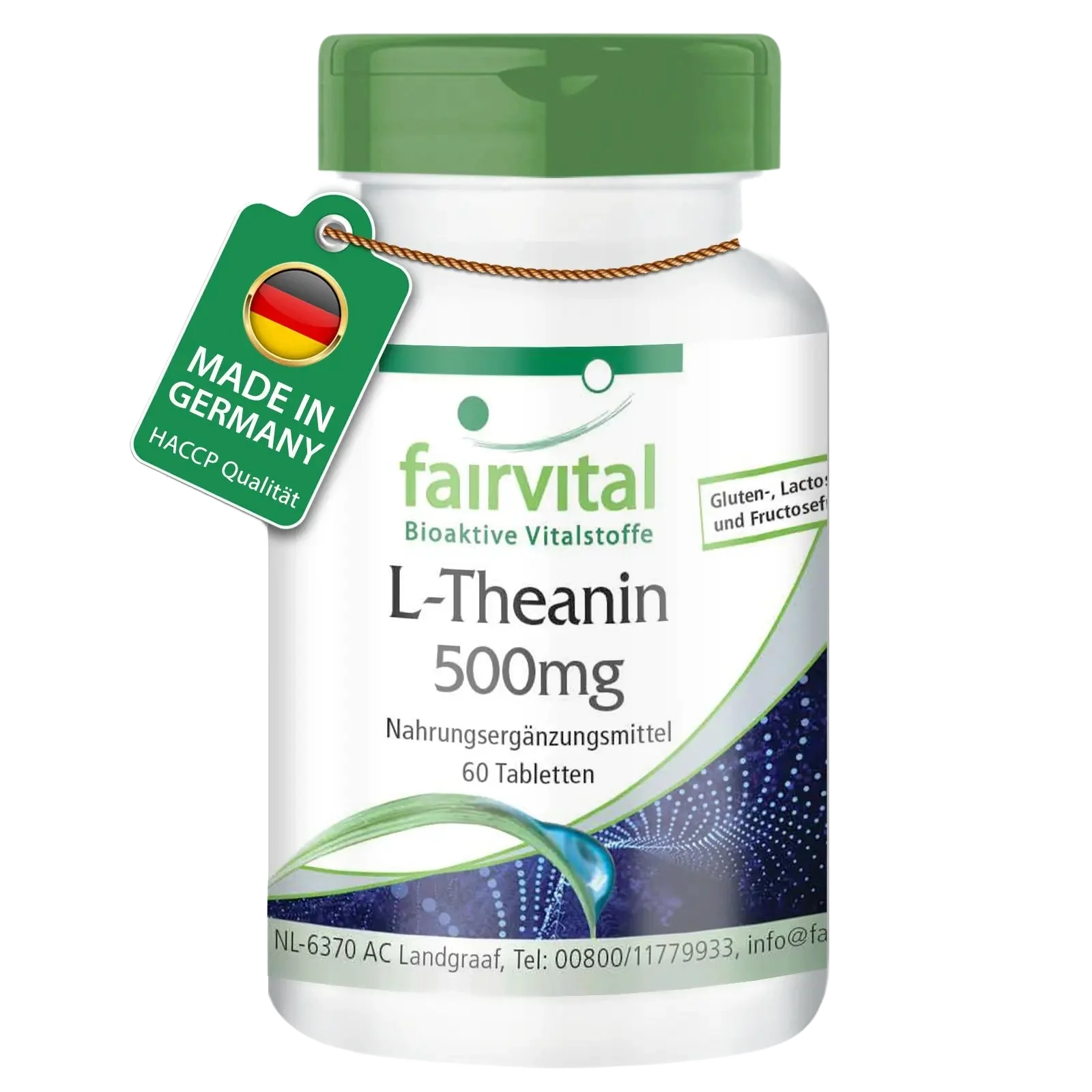 L-Theanin 500mg - 60 Tabletten - Aminosäure - Hochdosiert und Vegan | Fairvital