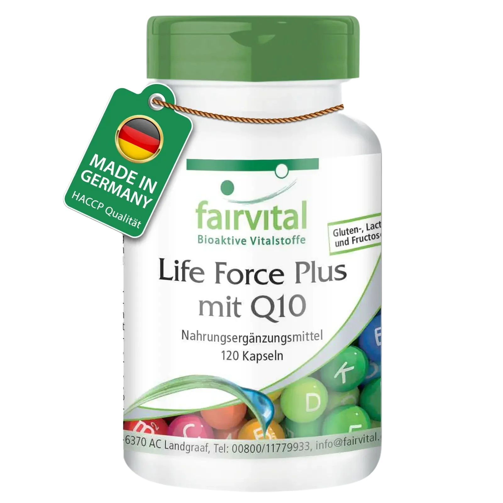 Life Force Plus mit Q10 - 120 Kapseln - mit Folsäure, Biotin, Chrom uvm. - für Leberfunktion, Haut, Haar uvm. | Fairvital Life Force Plus mit Q10 - 120 Kapseln - mit Folsäure, Biotin, Chrom uvm. - für Leberfunktion, Haut, Haar uvm. | Fairvital