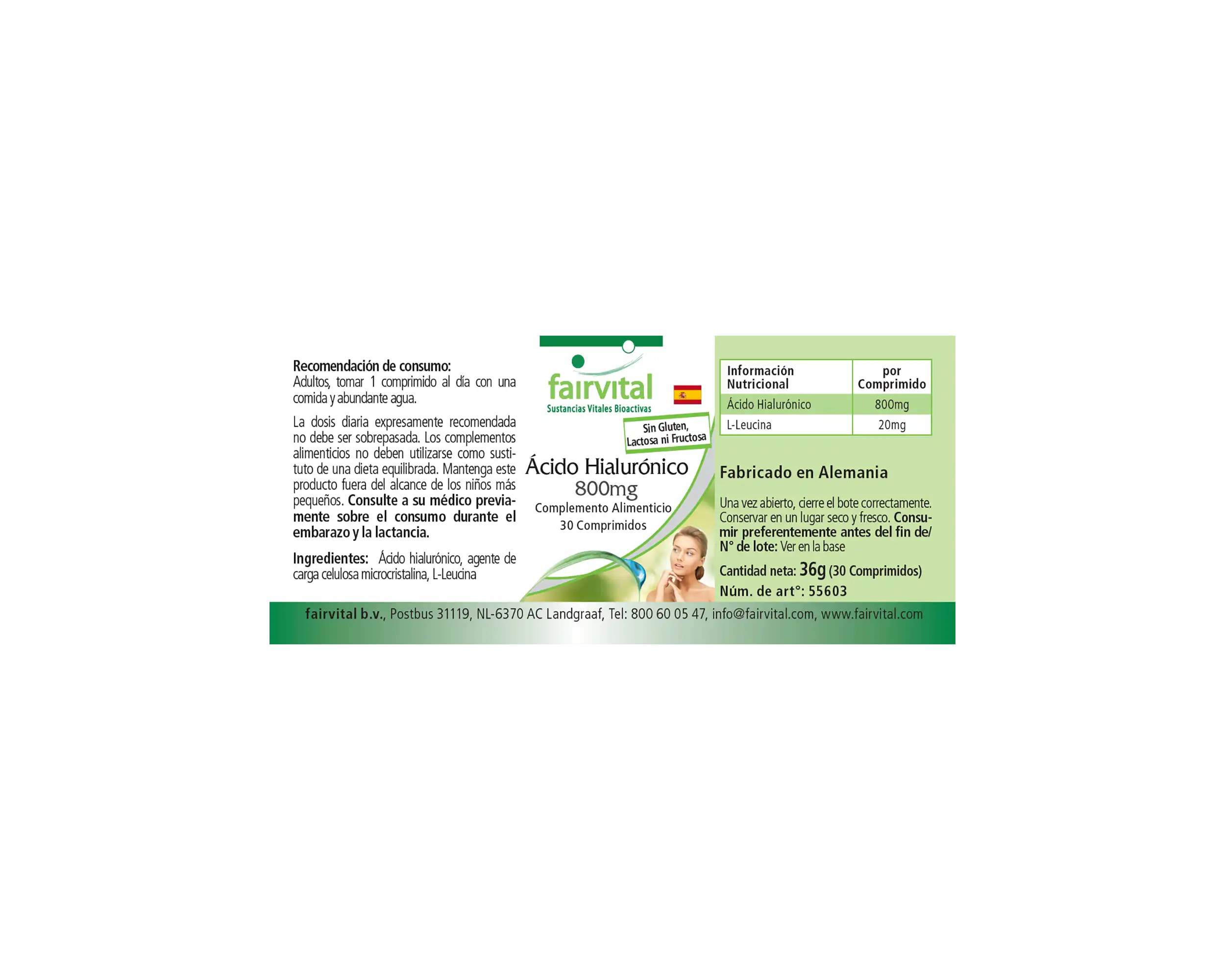 Hyaluronsäure 800mg - 30 Tabletten - Sehr Hochdosiert und Vegan | Fairvital