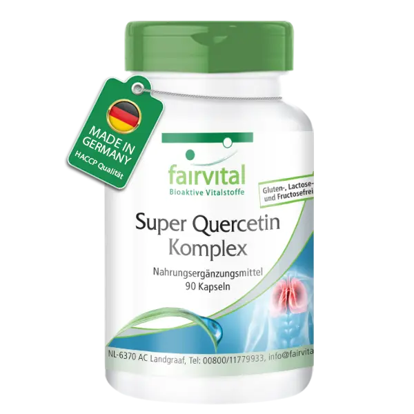 Super Quercetin Komplex - 90 Kapseln - mit Selen, Vitamin C uvm. - für Immunsystem, Schilddrüse uvm. | Fairvital