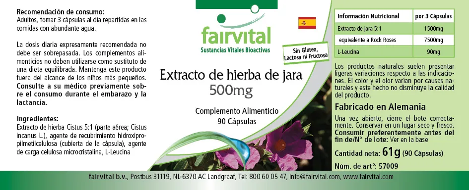 Zistrosenkraut Extrakt 500mg - 90 Kapseln - Cistus Incanus - Vegan | Fairvital