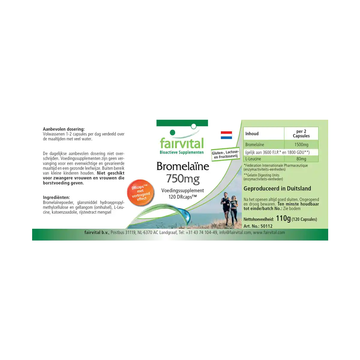 Bromelain 750mg - 120 DRCaps™ - Ananasenzym - Hochdosiert und Vegan | Fairvital