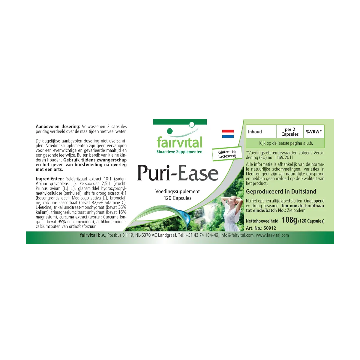 Puri-Ease - 120 Kapseln - mit Selleriesamen, Vitamin C - für Immunsystem, Nervensystem uvm. | Fairvital