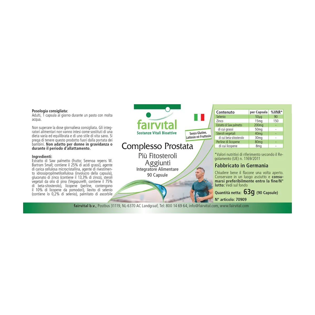 Prosta Komplex + zugesetzte Pflanzensterole - 90 Kapseln - mit Zink, Selen - für Immunsystem, Zellteilung uvm. | Fairvital