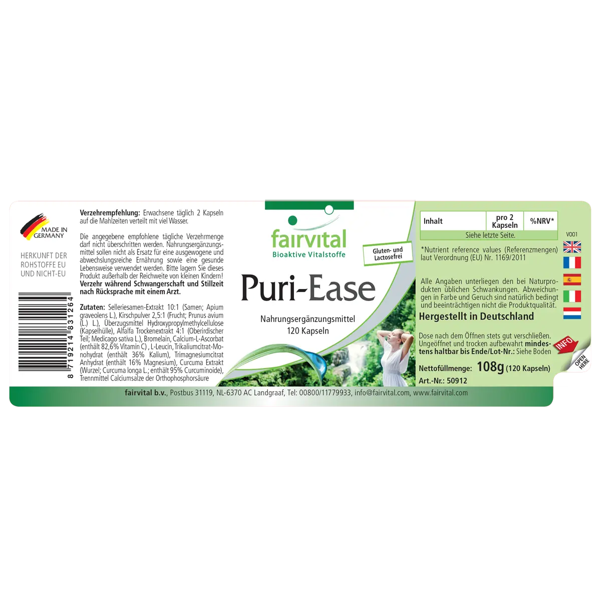 Puri-Ease - 120 Kapseln - mit Selleriesamen, Vitamin C - für Immunsystem, Nervensystem uvm. | Fairvital