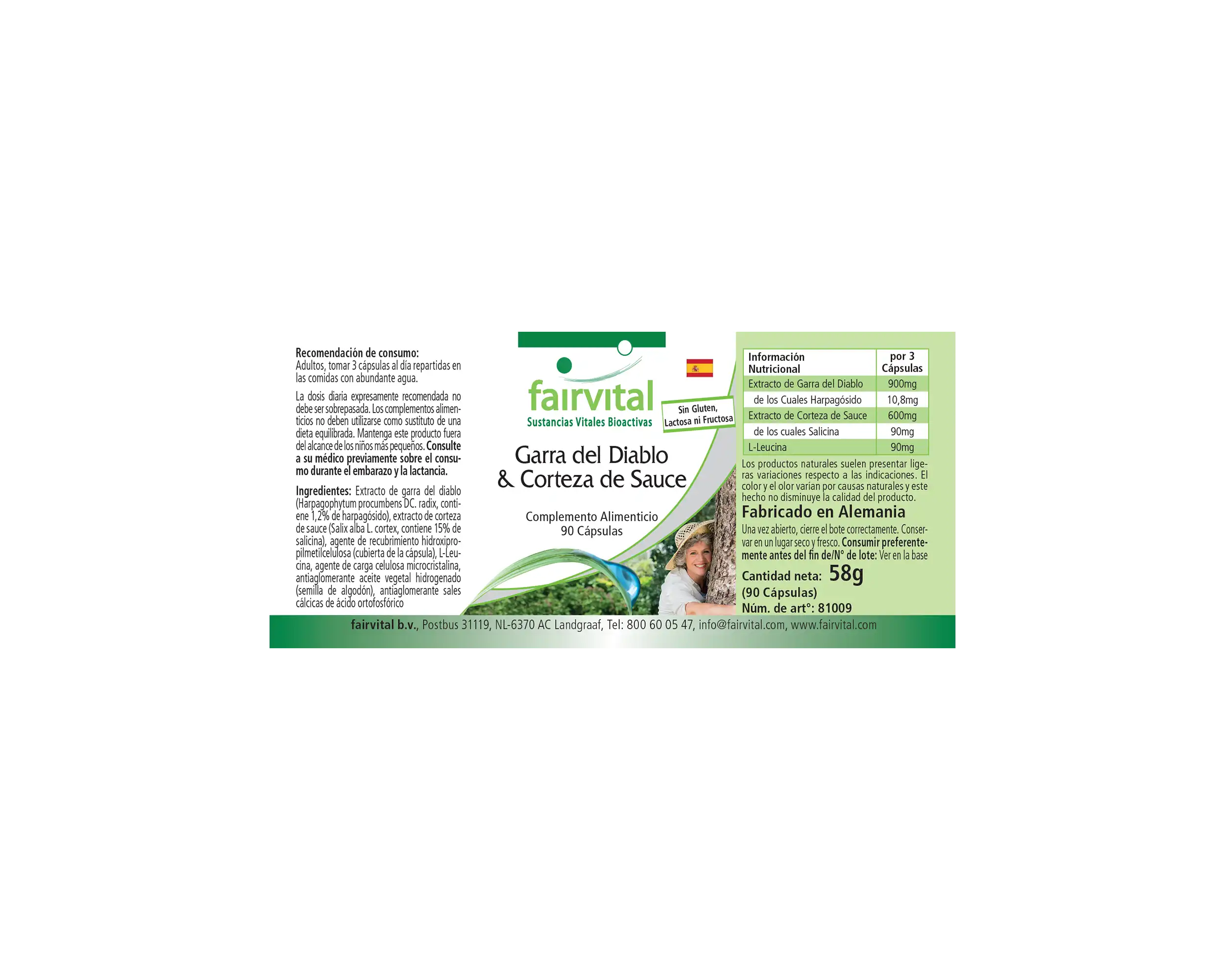 Teufelskralle und Weidenrinde - 90 Kapseln - Harpagophytum procumbens & Salix Alba - Vegan | Fairvital