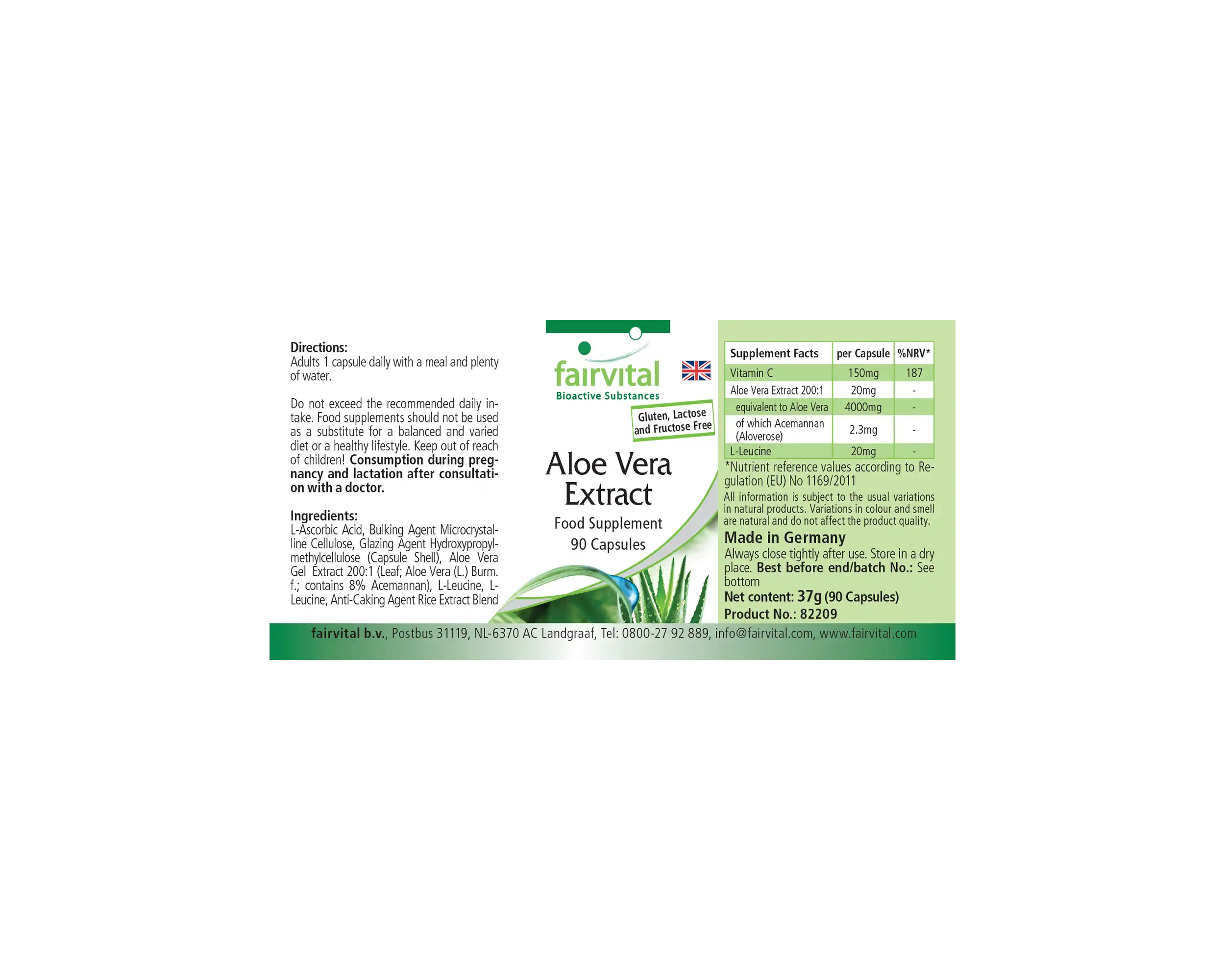 Aloe Vera Extrakt mit Vitamin C fürs Immunsystem - Hochdosiert und Vegan | Fairvital