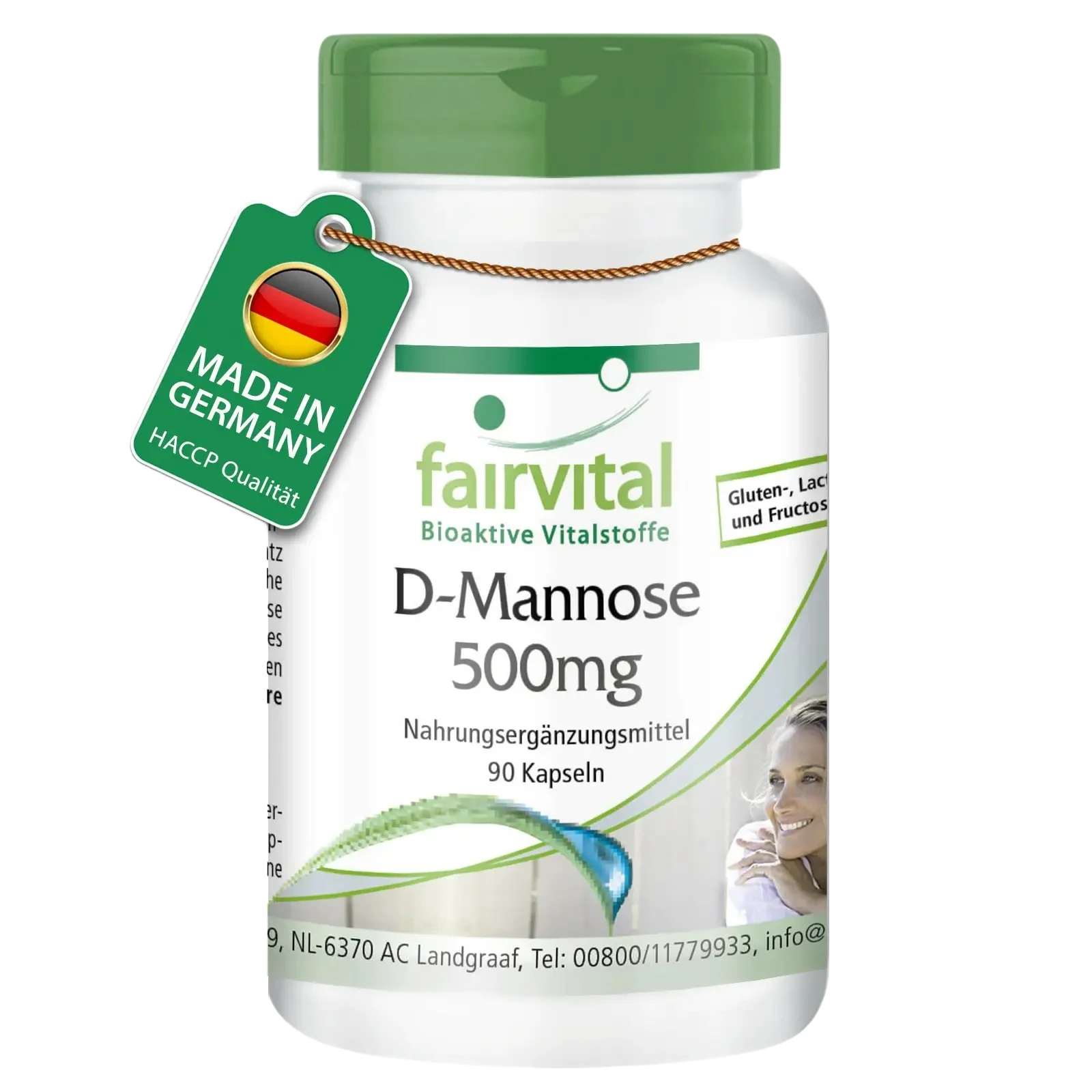 D-Mannose 500mg - 90 Kapseln - natürliches Monosaccharid - Hochdosiert und Vegan | Fairvital D-Mannose 500mg - 90 Kapseln - natürliches Monosaccharid - Hochdosiert und Vegan | Fairvital