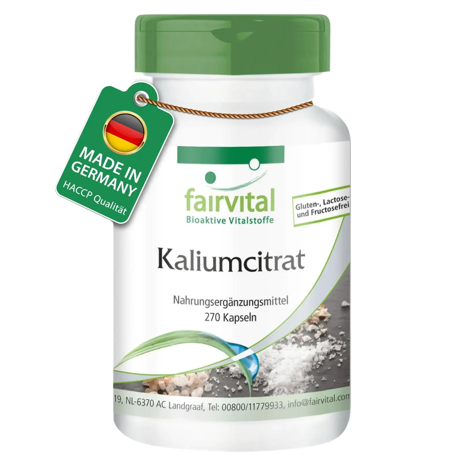 Kaliumcitrat - 270 Kapseln - 300mg Kalium pro Kapsel - Hochdosiert und Vegan | Fairvital