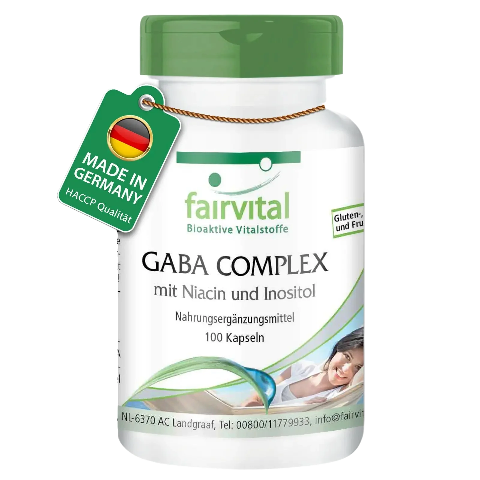 GABA Komplex mit Niacin und Inositol - 100 Kapseln - Hochdosiert und Vegan | Fairvital