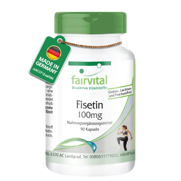Fisetin 100mg - 90 Kapseln - aus japanischem Wachsbaum - Hochdosiert und Vegan | Fairvital