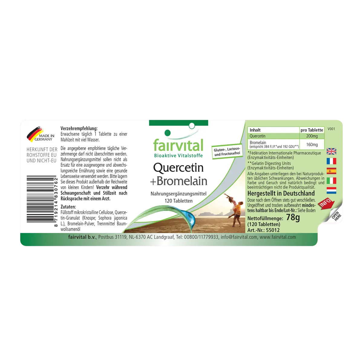 Quercetin plus Bromelain - 120 Tabletten - Hochdosiert und Vegan | Fairvital