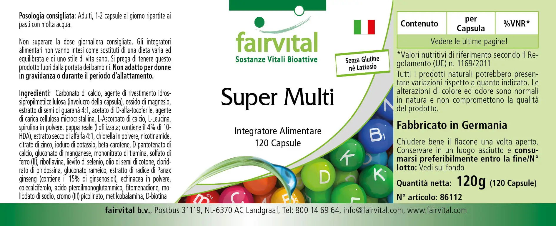Super Multi - 120 Kapseln - für Immunsystem, Nervensystem, Kollagenbildung uvm. | Fairvital