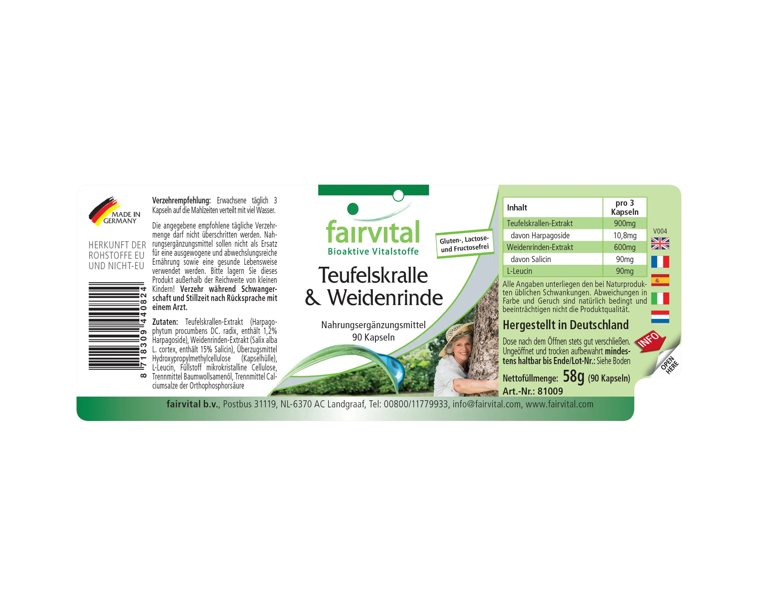 Teufelskralle und Weidenrinde - 90 Kapseln - Harpagophytum procumbens & Salix Alba - Vegan | Fairvital Teufelskralle und Weidenrinde - 90 Kapseln - Harpagophytum procumbens & Salix Alba - Vegan | Fairvital