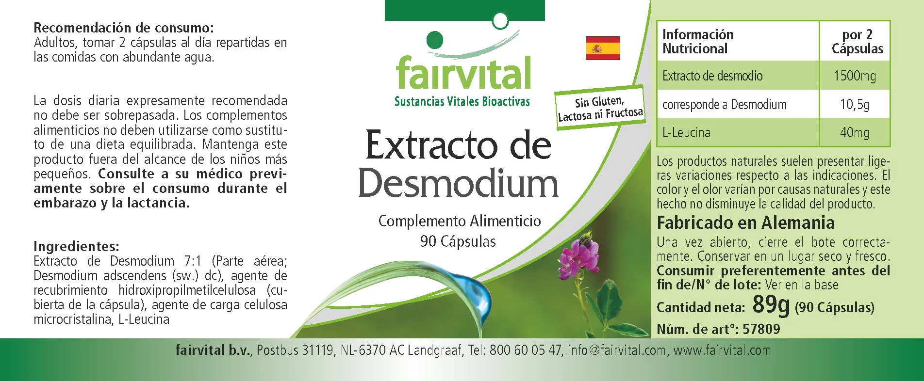 Desmodium Extrakt - 90 Kapseln - 7-fach konzentriert - Hochdosiert und Vegan | Fairvital