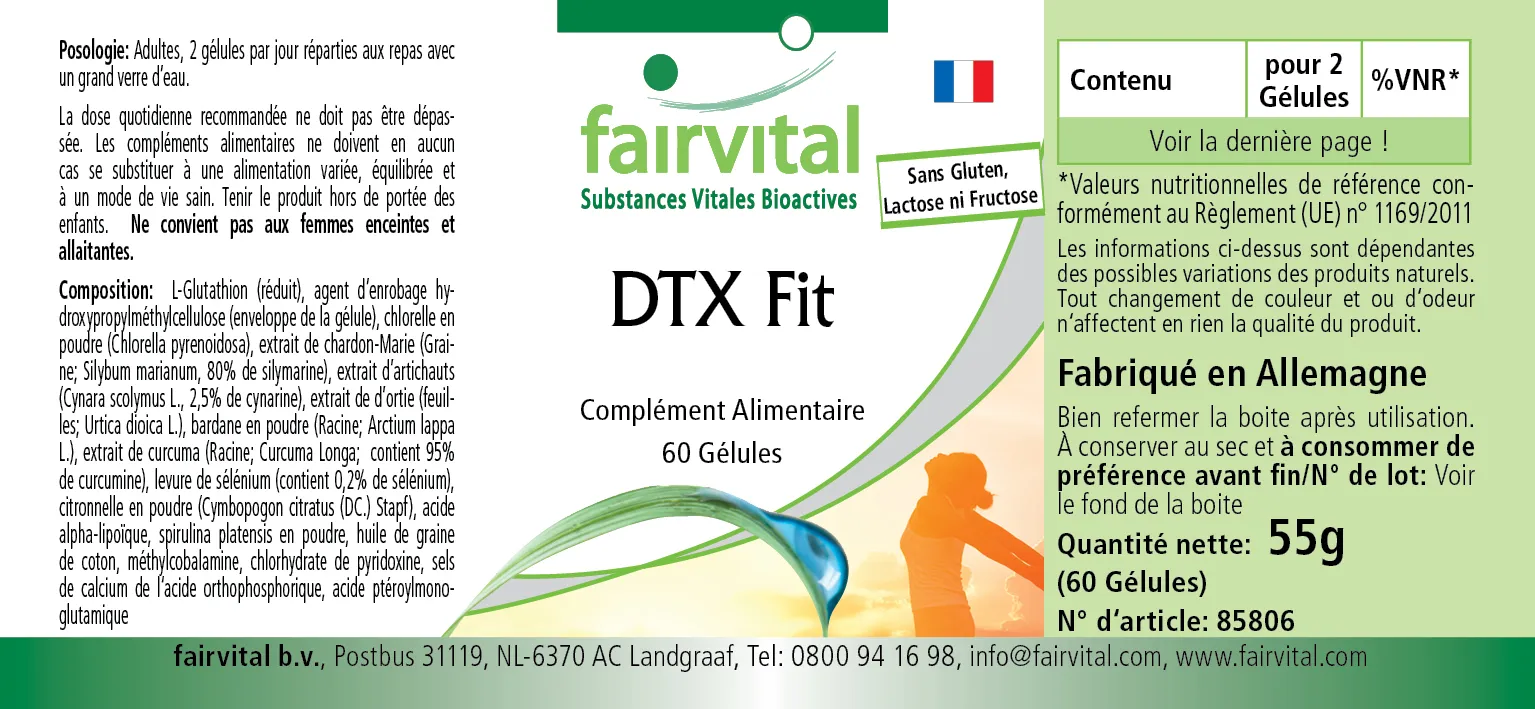 DTX Fit - 60 Kapseln - mit Vitamin B6, B12 und Selen - für Schilddrüse, Immunsystem, Haare - Vegan | Fairvital