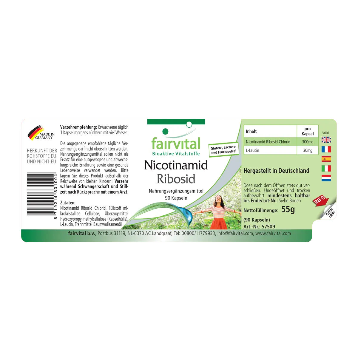 Nicotinamid Ribosid - 90 Kapseln - Hochdosiert und Vegan | Fairvital Nicotinamid Ribosid - 90 Kapseln - Hochdosiert und Vegan | Fairvital