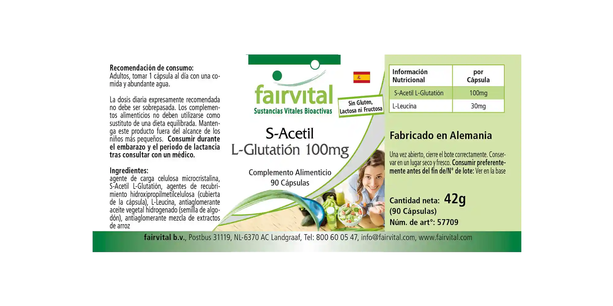 S-Acetyl L-Glutathion 100mg - 90 Kapseln - hohe Bioverfügbarkeit - Vegan | Fairvital