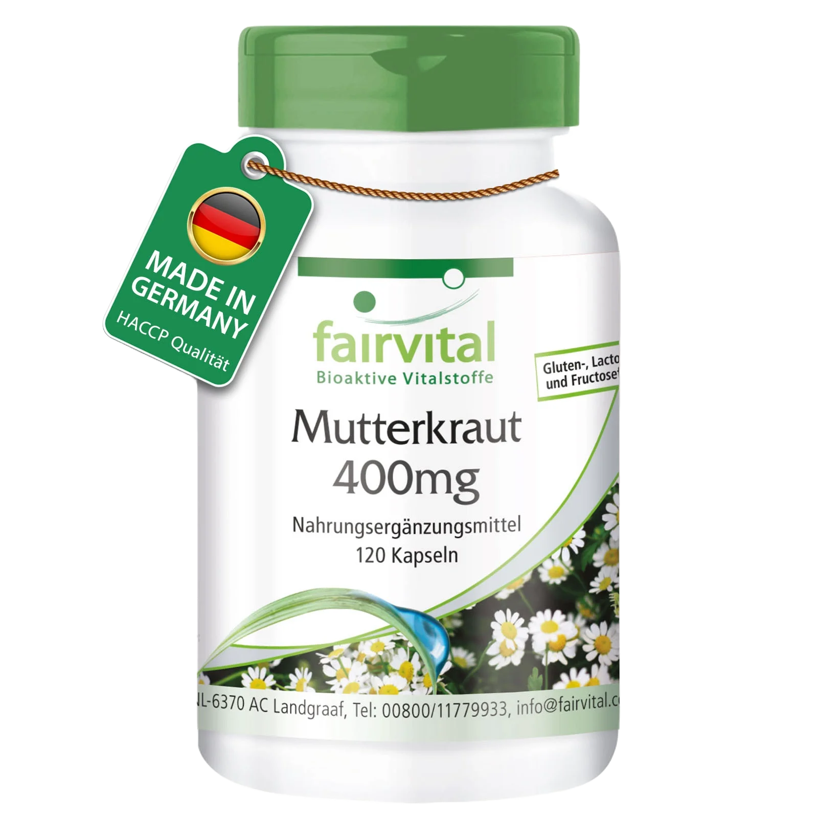 Mutterkraut 400mg - 120 Kapseln - Tanacetum parthenium - Feverfew - Vegan | Fairvital