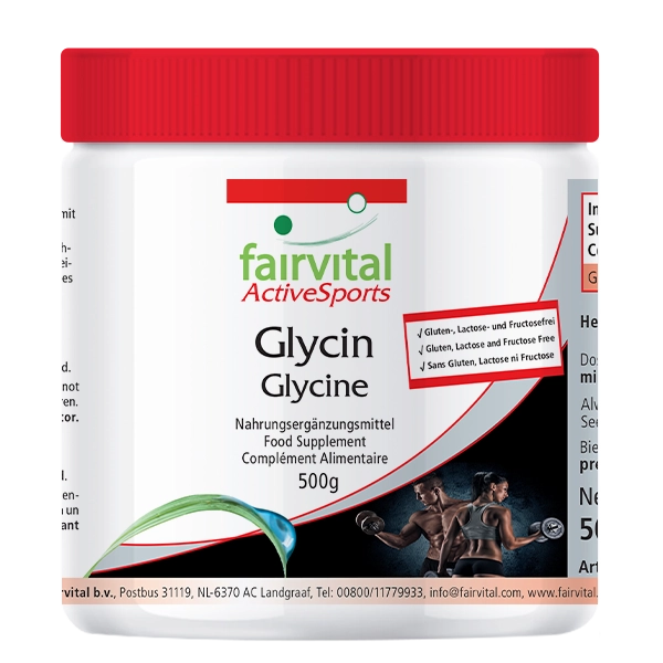 Glycin Pulver 500g - Aminosäure - Active Sports - 100% reines Glycin-Pulver ohne Zusatzstoffe - Vegan | Fairvital