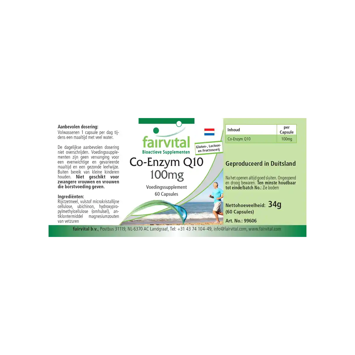 Co-Enzym Q10 100mg - 60 Kapseln - CoQ10 Ubiquinon Kapseln - Hochdosiert und Vegan | Fairvital
