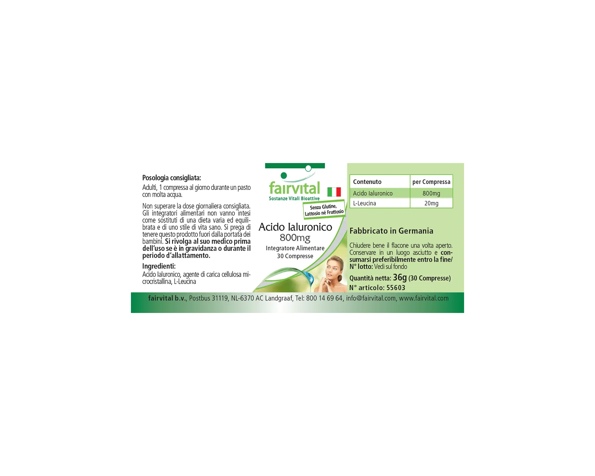 Hyaluronsäure 800mg - 30 Tabletten - Sehr Hochdosiert und Vegan | Fairvital