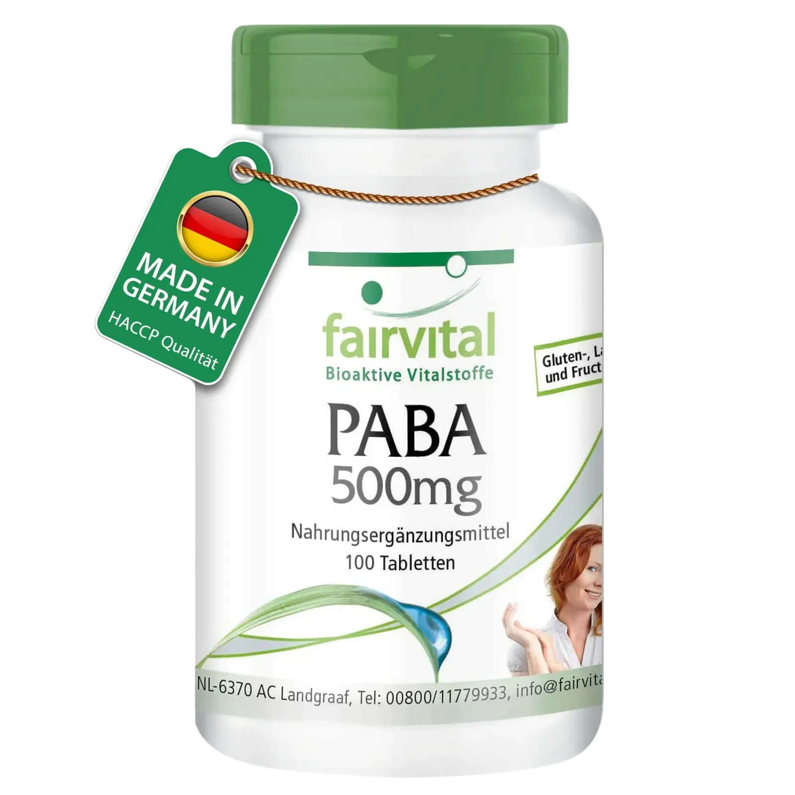 PABA 500mg - 100 Tabletten - Para-Aminobenzoesäure - Vitamin B10 - Hochdosiert und Vegan | Fairvital