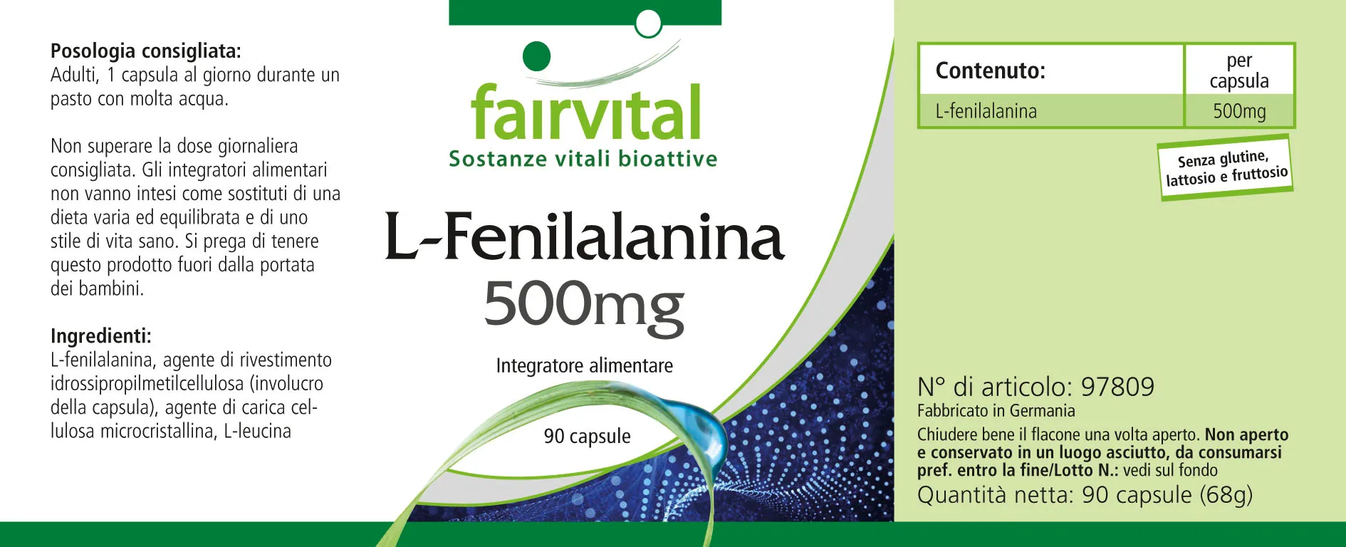 L-Phenylalanin 500mg-Hochdosiert- Vegan | Fairvital