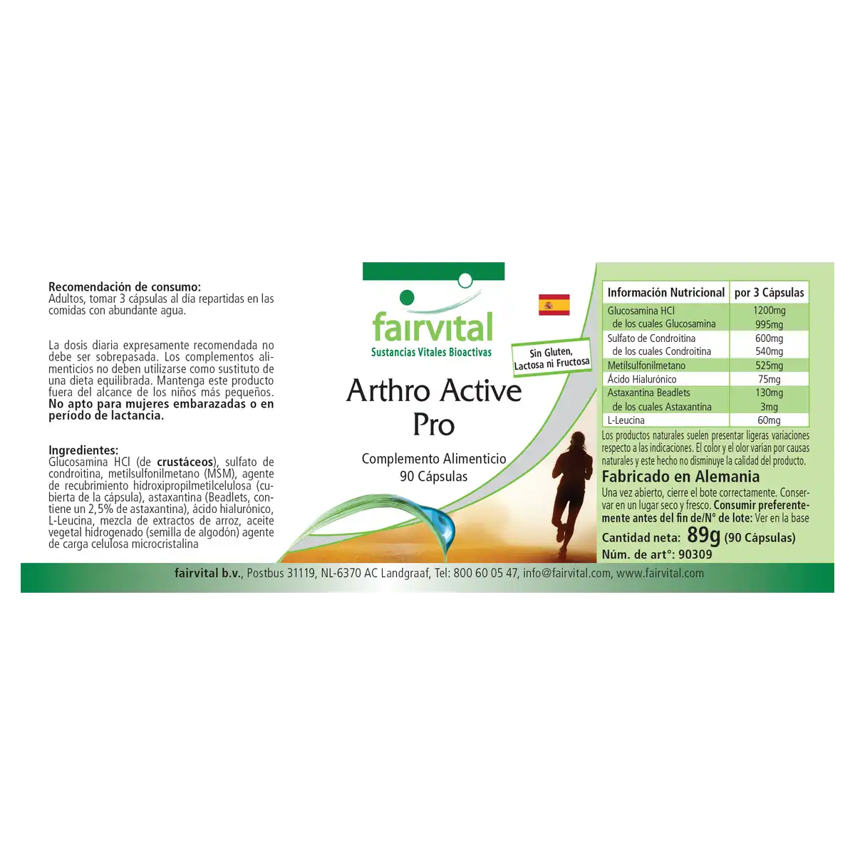 Gelenk-Aktiv Pro - 90 Kapseln - mit Chondrotinsulfat, MSM, Hyaluronsäure, Astaxanthin - Hochdosiert | Fairvital