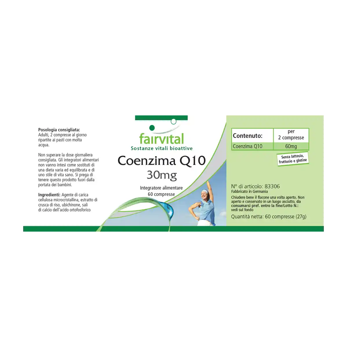 Co-Enzym Q10 30mg  - 60 Tabletten - CoQ10 Ubiquinon Kapseln - Hochdosiert und Vegan | Fairvital