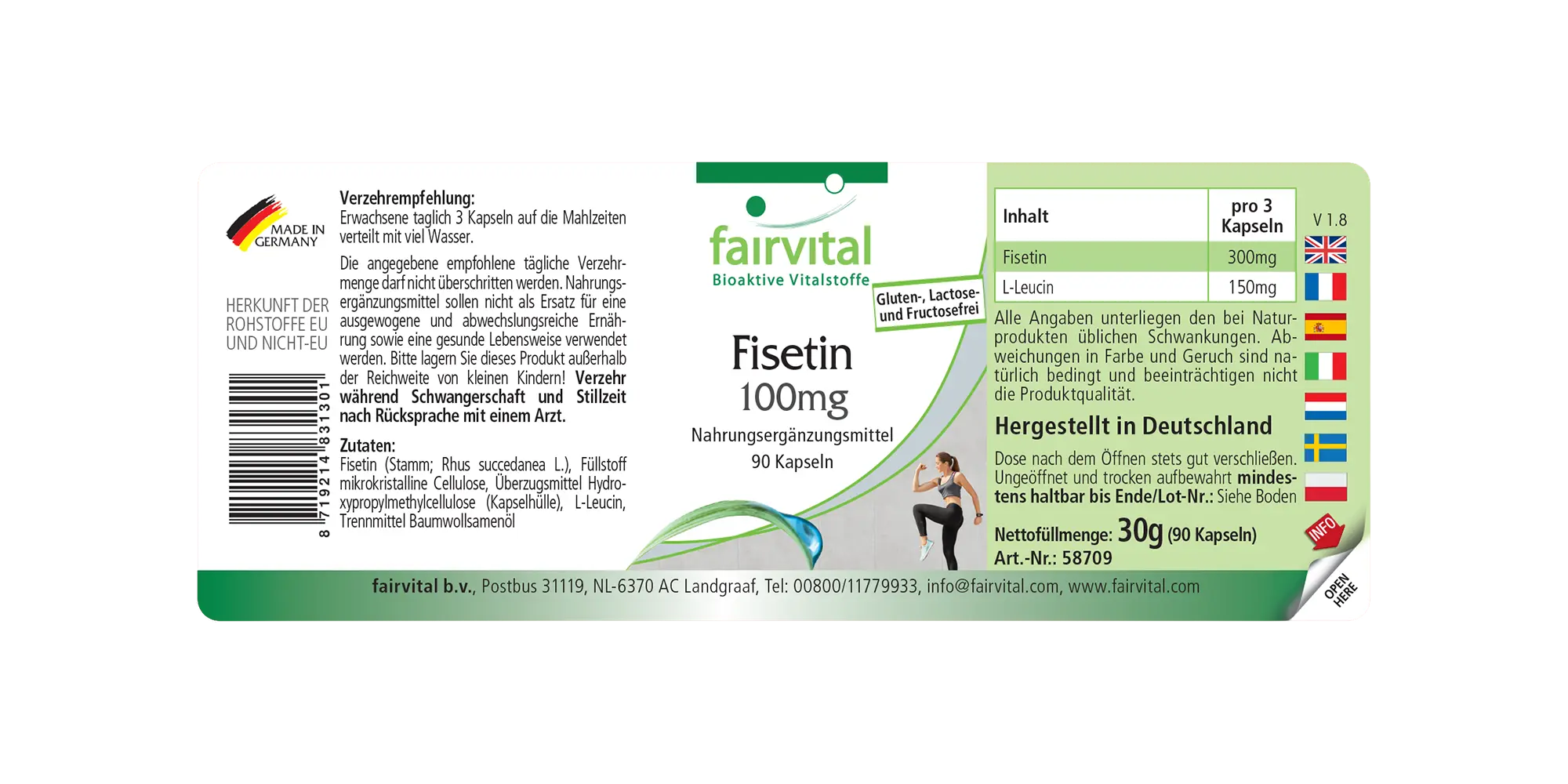 Fisetin 100mg - 90 Kapseln - aus japanischem Wachsbaum - Hochdosiert und Vegan | Fairvital Fisetin 100mg - 90 Kapseln - aus japanischem Wachsbaum - Hochdosiert und Vegan | Fairvital