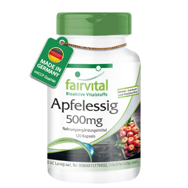 Apfelessig 500 mg - 120 Kapseln - Vegan | Fairvital