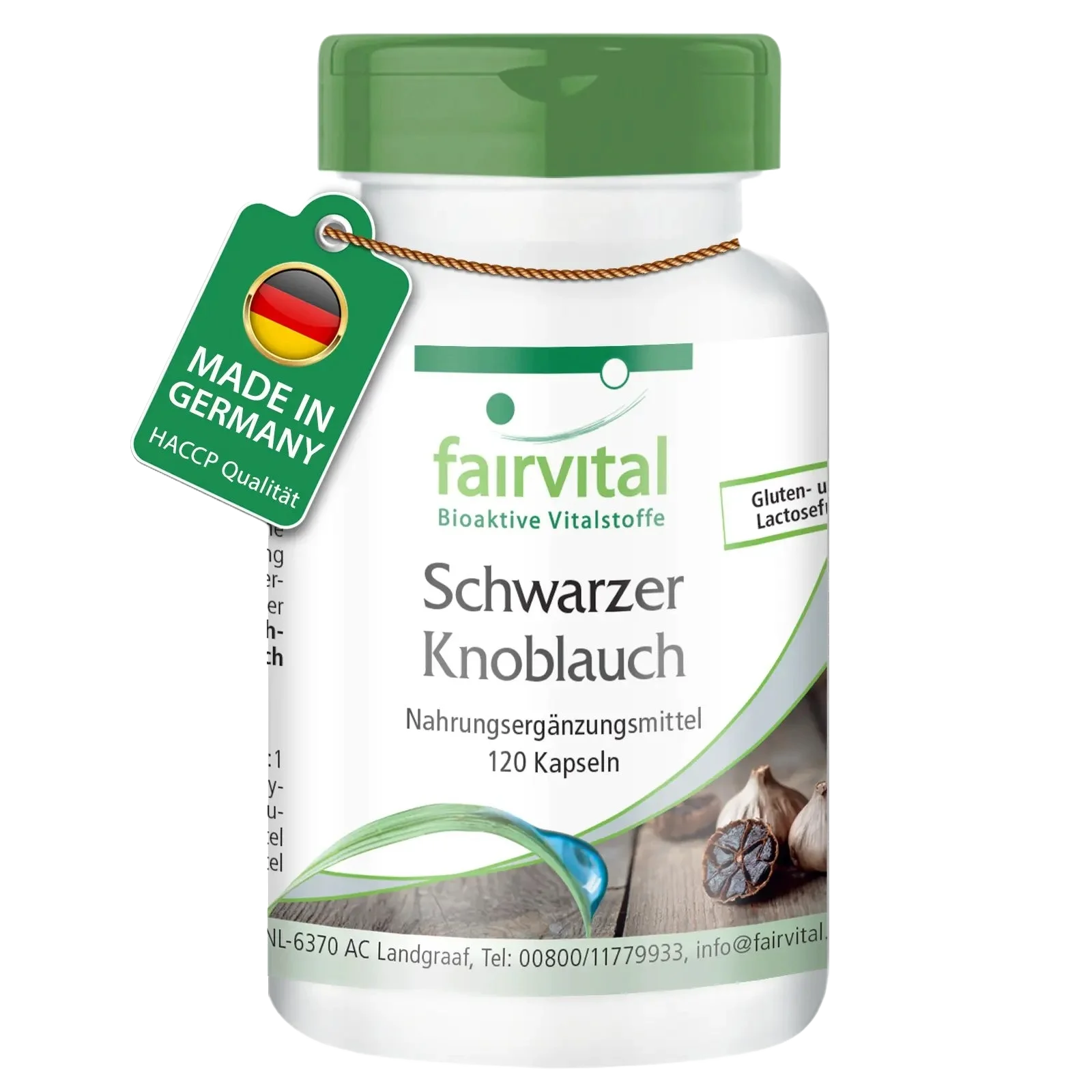 Schwarzer Knoblauch 600mg - 120 Kapseln - 15-fach konzentrierter Extrakt - Vegan | Fairvital