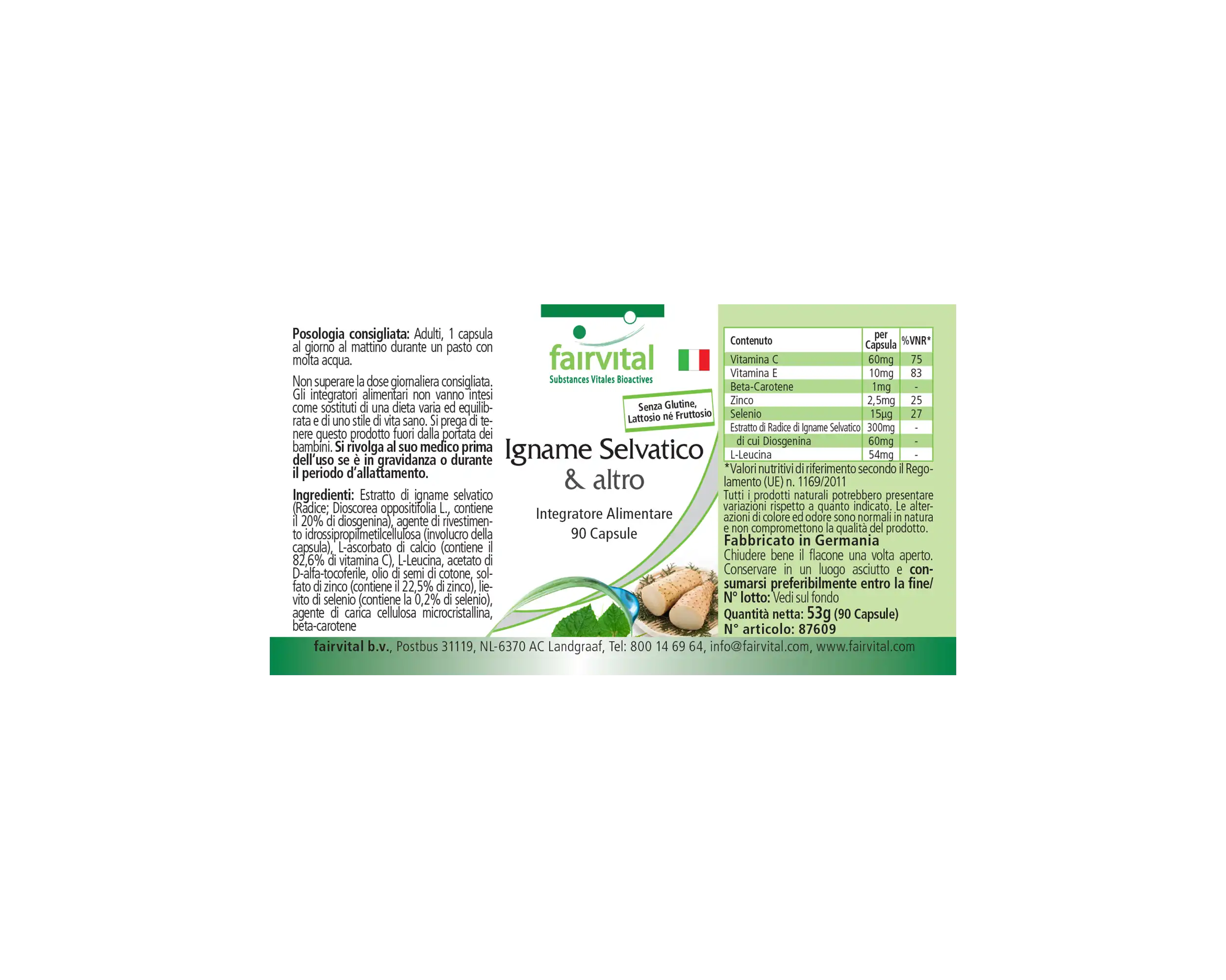 Wild Yams Plus - mit Zink, Vitamin C, Selen uvm. - für Immunsystem, Zellschutz uvm. - Vegan | Fairvital