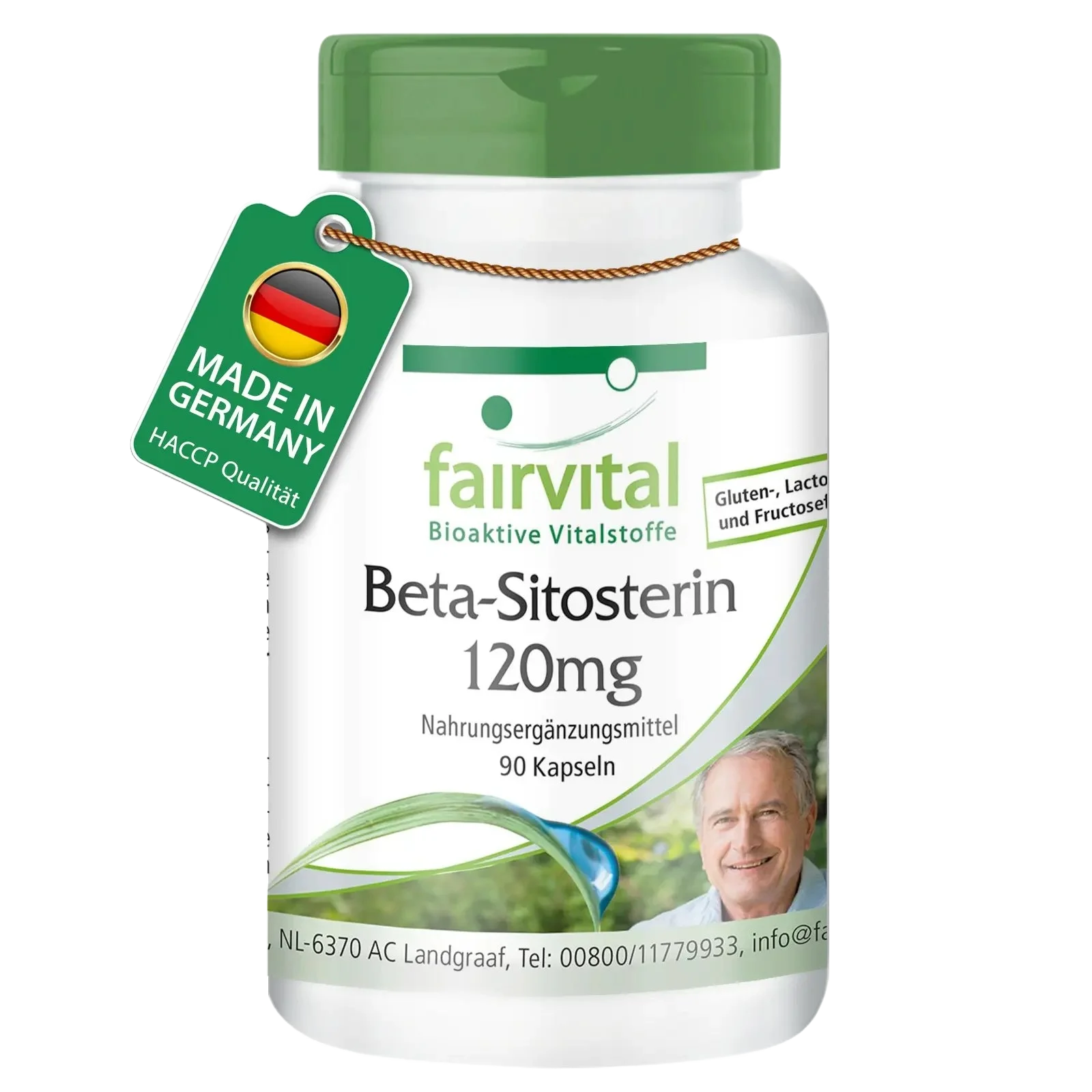 Beta-Sitosterin 120mg - aus Kiefernöl - 90 Kapseln - Hochdosiert und Vegan | Fairvital