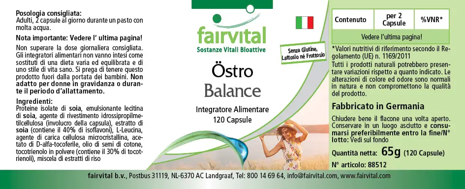 Östro Balance - 120 Kapseln - mit Vitamin E - für Zellschutz uvm. - Vegan | Fairvital