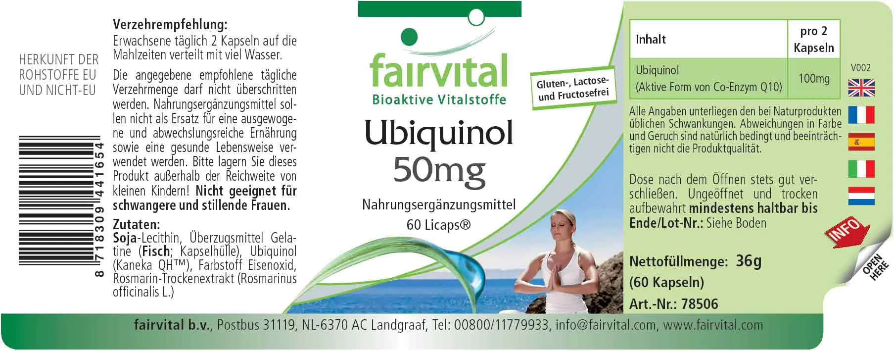 Ubiquinol 50mg Kapseln - 60 Licaps | Fairvital