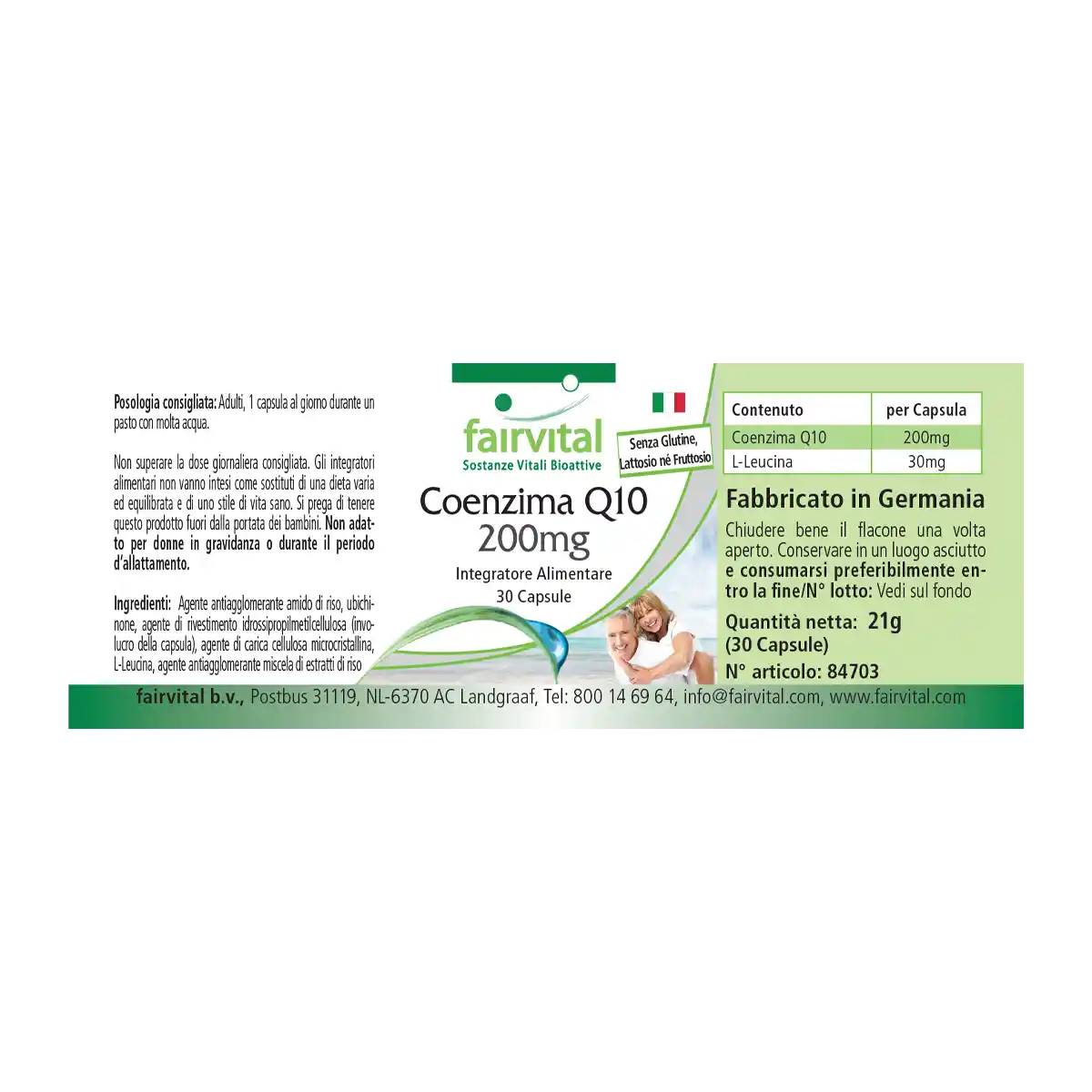 Co-Enzym Q10 200mg - 30 Kapseln - CoQ10 Ubiquinon Kapseln - Hochdosiert und Vegan | Fairvital