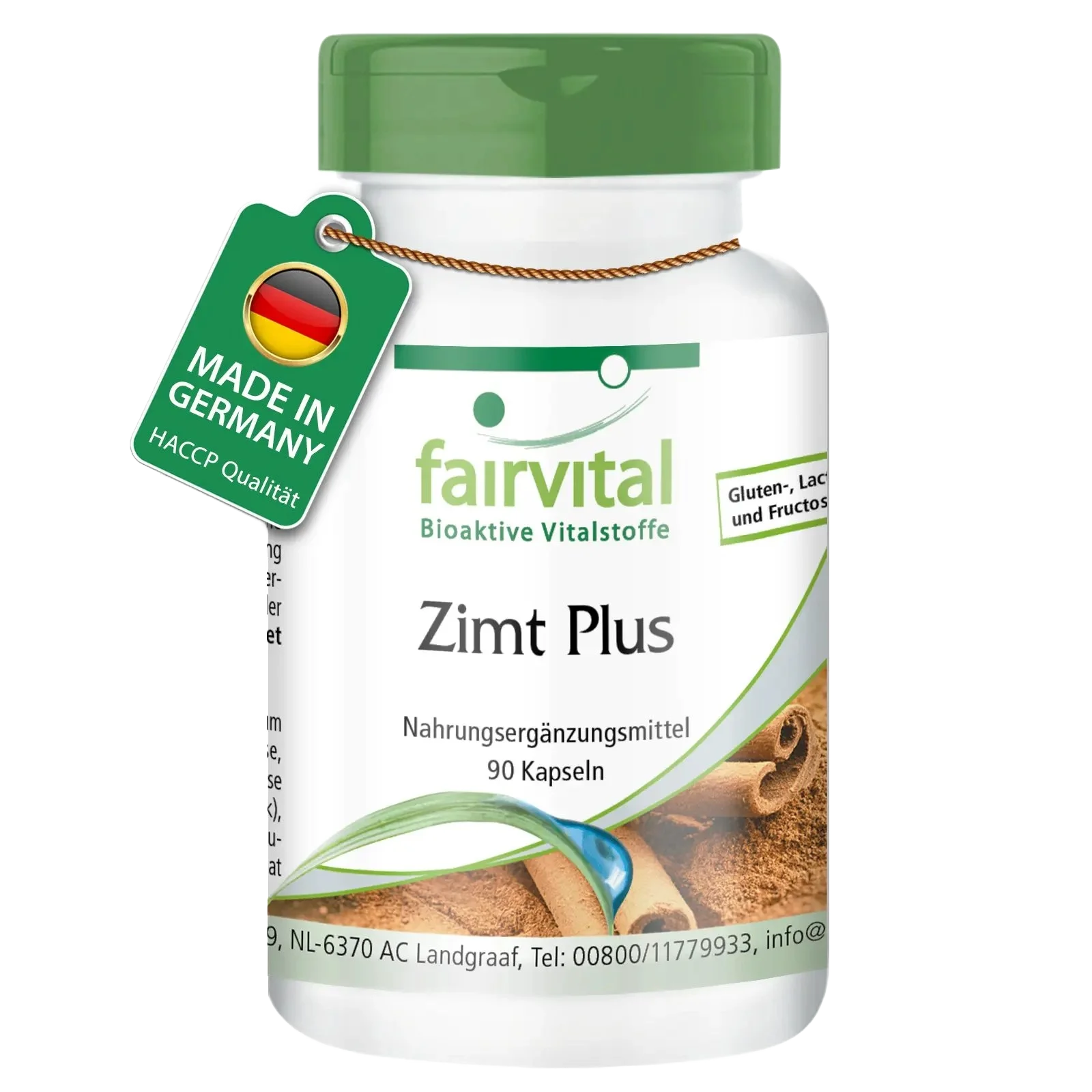 Zimt Plus - 90 Kapseln - Zimt - Extrakt + Chrom + Zink - Vegan | Fairvital Zimt Plus - 90 Kapseln - Zimt - Extrakt + Chrom + Zink - Vegan | Fairvital